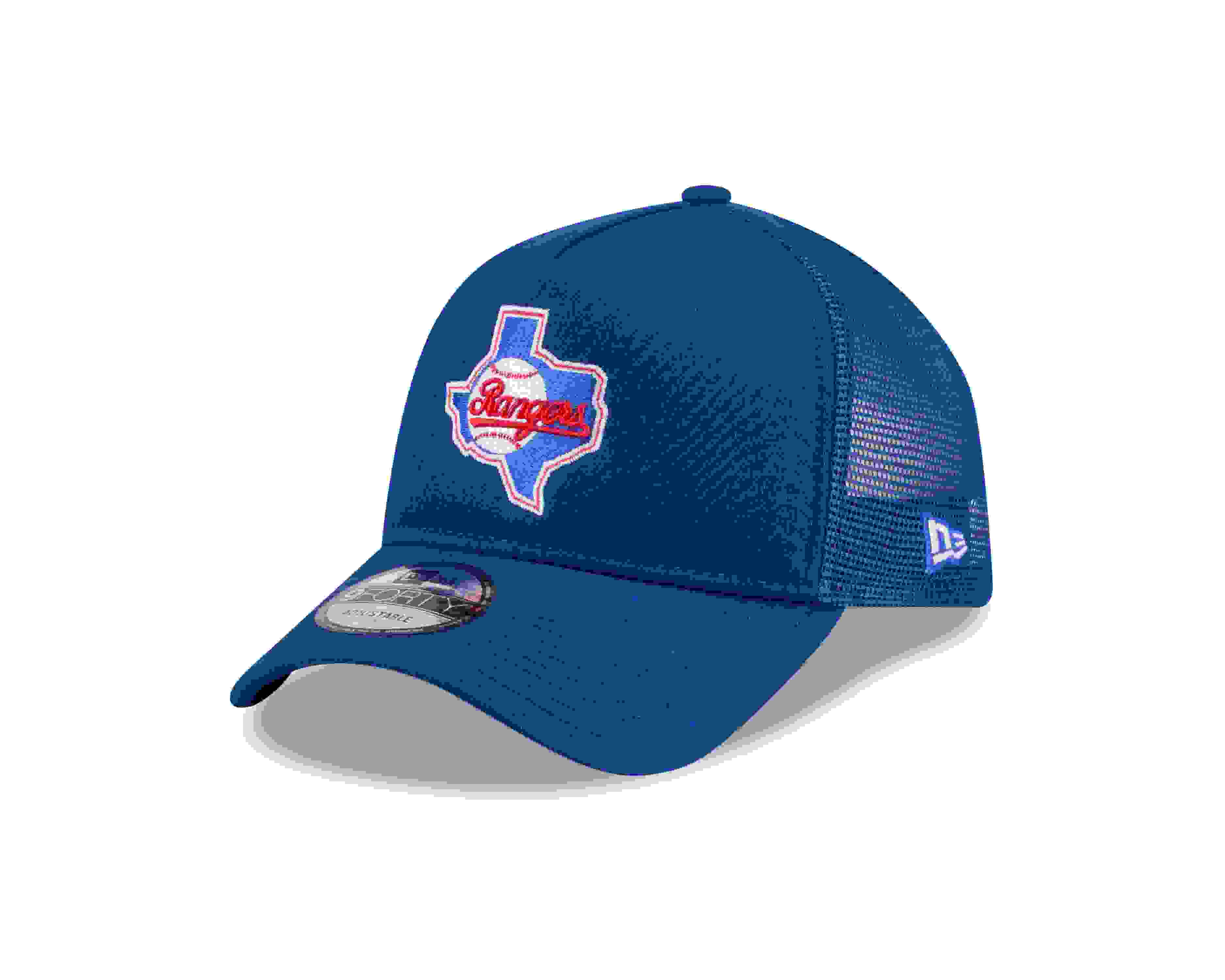 New Era Texas Rangers 9FORTY A-Frame Cooperstown Trucker Royal Snapback Hat